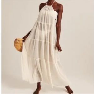 A&F White Maxi Swim Coverup